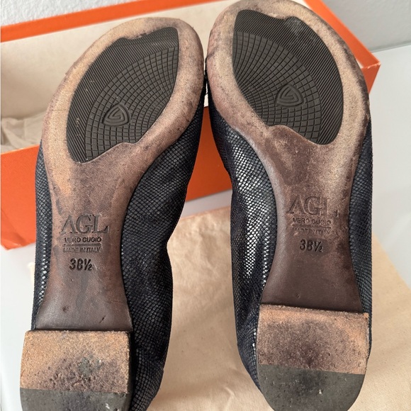 AGL Navy Crackle Ballet Flats - Picture 9 of 10